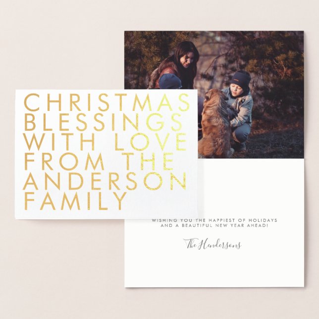 Votre Propre Carte de voeux Gold Foil (Affichage)