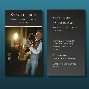 Votre propre photo Jazz musicien Carte de visite