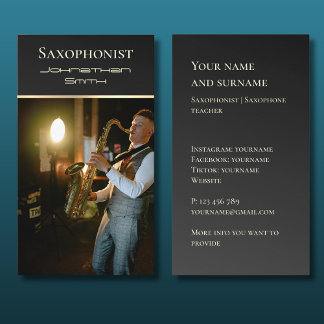 Votre propre photo Jazz musicien Carte de visite