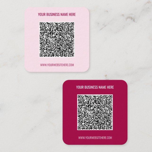 Votre QR Code Info Nom Site Web Info Carte de visi (Devant / Derrière)