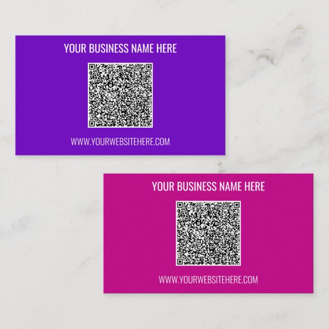 Votre QR Code Scan Info Name Site Web Carte de vis (Devant / Derrière)