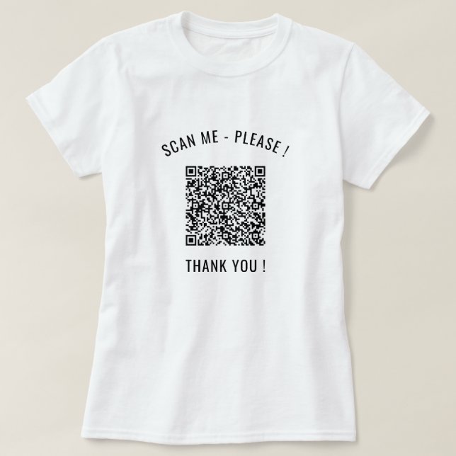 Votre QR Code Scan Info Personnalisé Funny T-Shirt (Design devant)