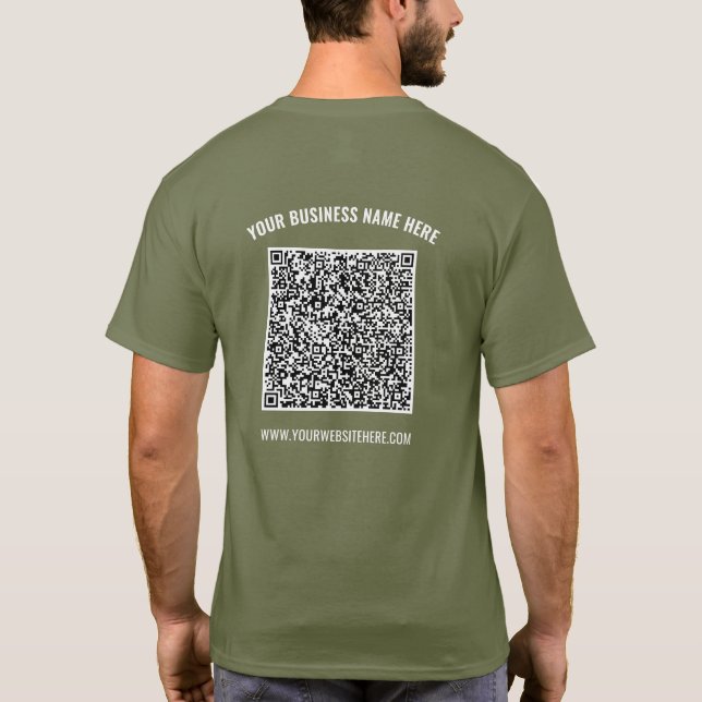 Votre QR Code Scan Name Website Business T-Shirt (Dos)