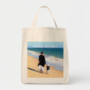Votre Sac fourre-tout photo avec texte personnalis