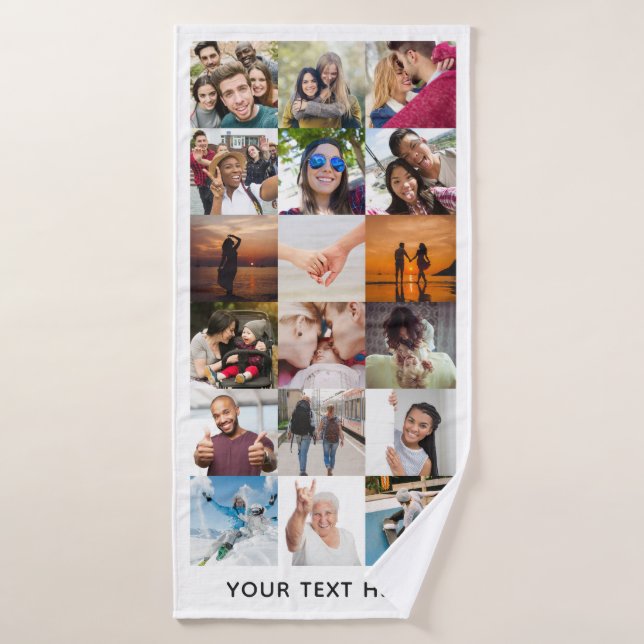 VOTRE serviette de bain de collage de photos (Serviette de bain)