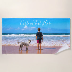 Votre serviette de plage photo préférée avec texte
