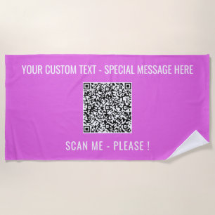Votre serviette de plage QR Code Exemple avec text