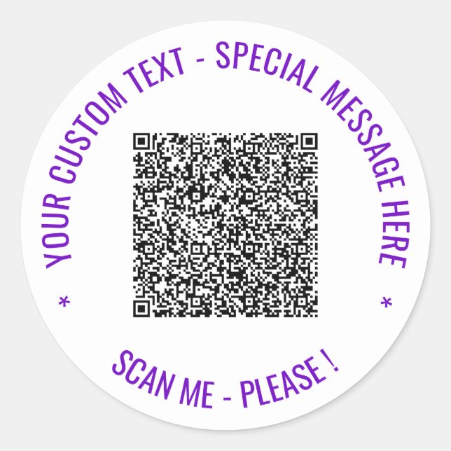 Votre Sticker d'arrondi de texte personnalisé Info (Devant)