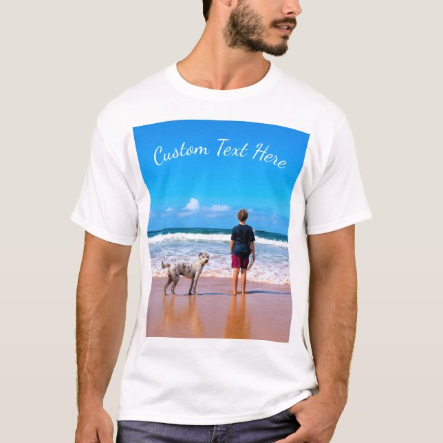 Votre T-shirt photo personnalisé avec texte person (Devant)