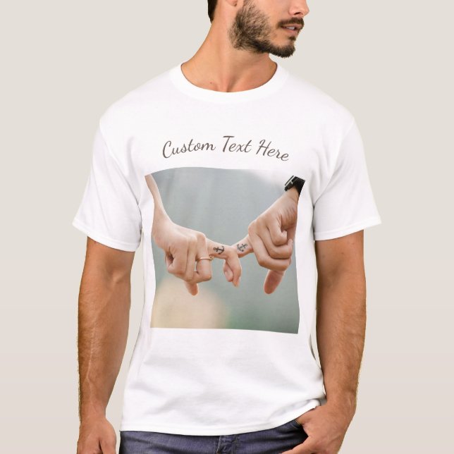 Votre T-shirt photo romantique avec texte personna (Devant)
