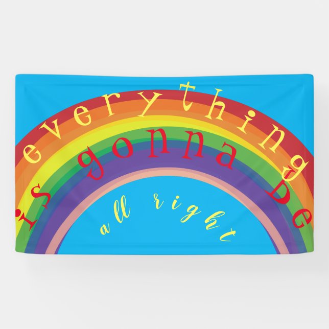 "Votre texte" Bannière Arc-en-ciel Blue Skies (Horizontal)