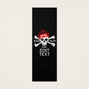 Votre texte Gardez le calme Crossbones de couronne