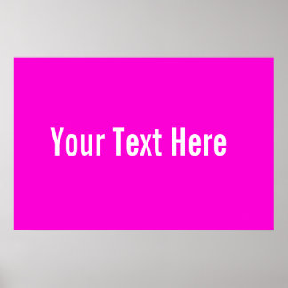 Votre texte ici Poster horizontal rose personnalis
