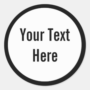 Votre texte ici Stickers Bordure noire personnalis