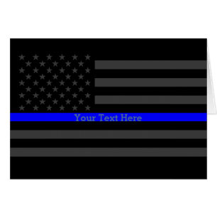Votre texte Légère Ligne Bleue Noir US Drapeau Des