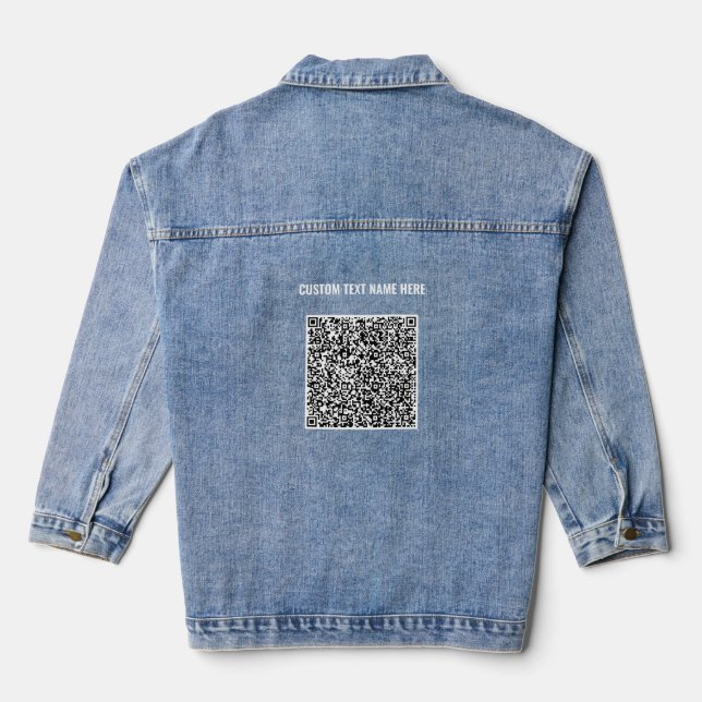 Votre veste de Denim Code QR avec texte personnali (Verso)