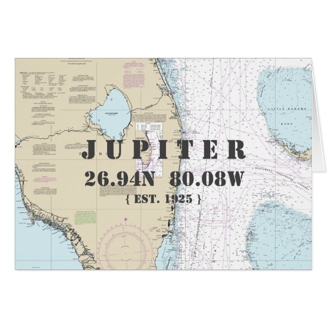 VOTRE VILLE Floride Carte nautique Bateau de batea (Devant Horizontal)