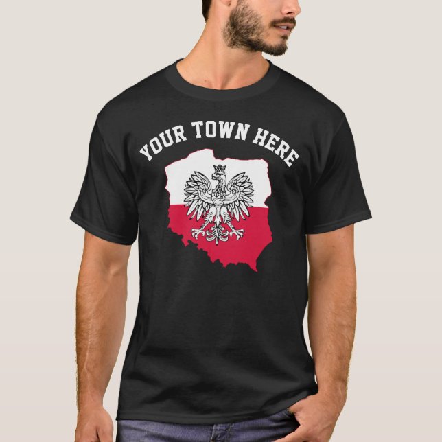 Votre ville ici Polonais Fierté T-shirt (Devant)