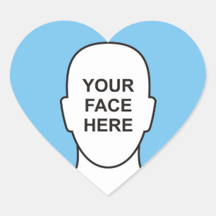 Votre visage dans un autocollant de coeur