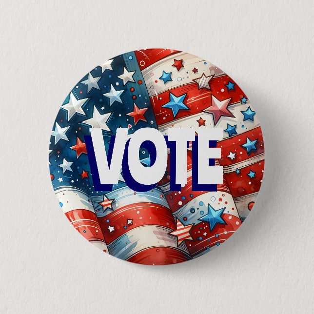 Votum für Rote, Weiße und Blaue Patriotische US-Fl Button (Vorderseite)