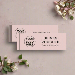 Voucher de boissons l Blush Pink Certificat cadeau