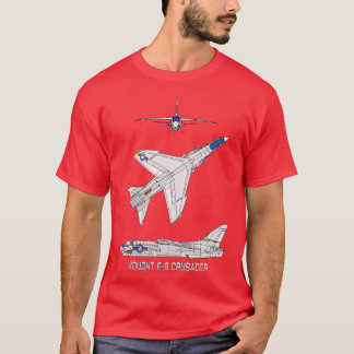 Vought F8 Crusader American Jet Flugzeug Diagramm  T-Shirt