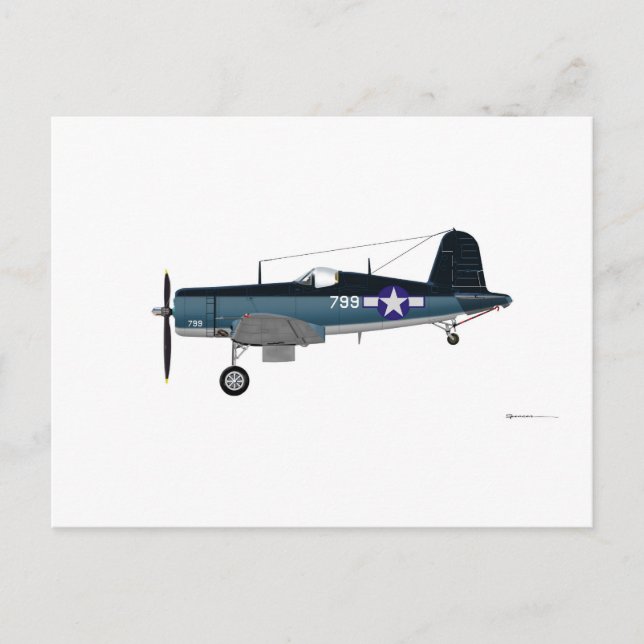 Vought F-4U Corsair 799 Postkarte (Vorderseite)