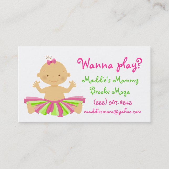 Voulez jouer ? Carte de playdate de maman pour la (Devant)
