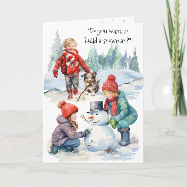 Voulez-vous construire une carte de Noël Snowman (Devant)