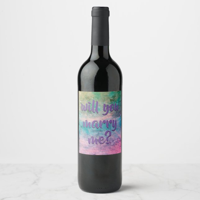 voulez-vous m'épouser étiquette bouteille de vin (Devant)