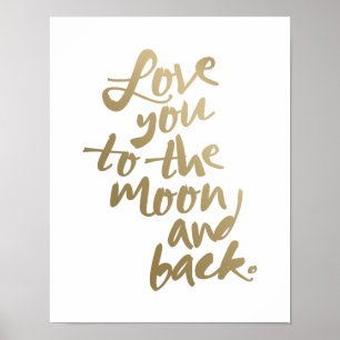 VOUS AIMEZ À LA LUNE 11x14'' TYPOGRAPHIE POSTER