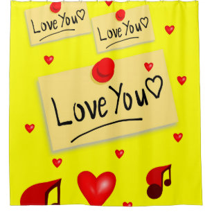 vous aimez jaune valentines douche rideau
