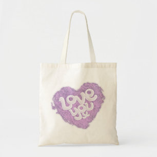 Vous aimez x coeur violet & sac fourre-tout léger
