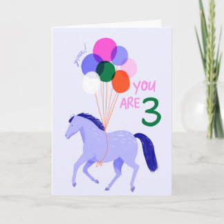 Vous Avez 3, Carte D'Anniversaire Du Cheval