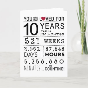 Vous Avez Été Aimé 10e Carte Anniversaire