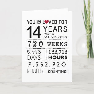 Vous Avez Été Aimé 14ème Carte Anniversaire