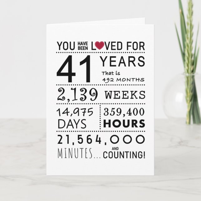 Vous Avez Été Aimé 41ème Carte Anniversaire (Devant)