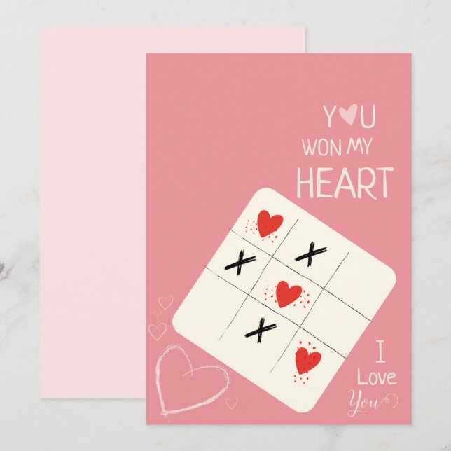 Vous avez gagné ma carte cadeau de jour de Valenti (Devant / Derrière)