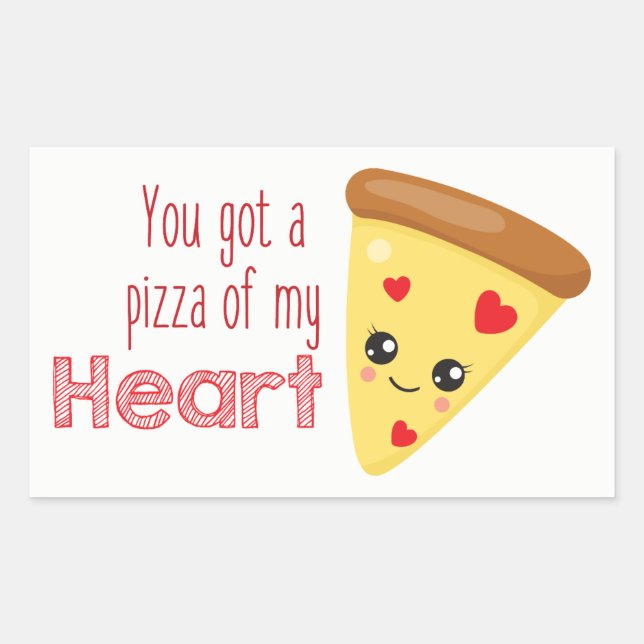 vous avez une pizza mon coeur amour autocollant (Devant)