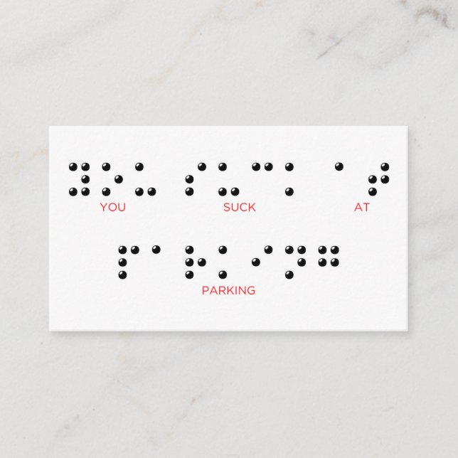 Vous Chutez à Parking Braille drôle carte de stati (Devant)