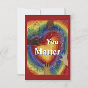 Vous Comptez Rainbow Hearts Note Cartes