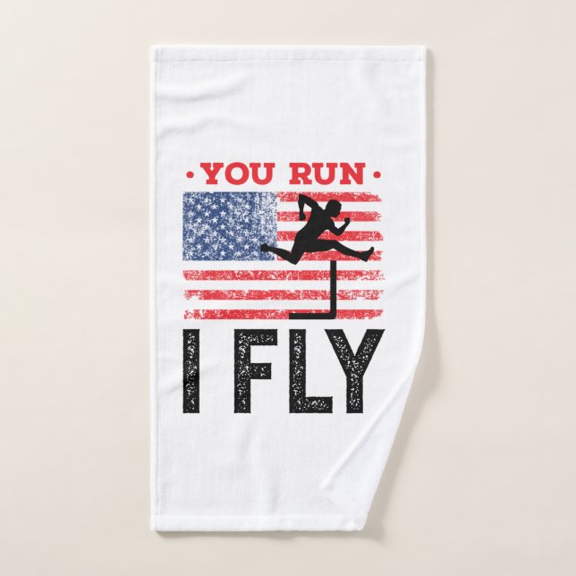 Vous courez I Flly Track et Field Hurdles Hurdler (Serviette à main)