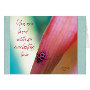 Vous êtes aimé Pink ladybug Parakaleo carte de not