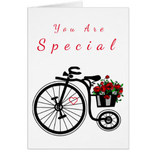 Vous Êtes Carte Spéciale Fleurs Romantiques Vélo