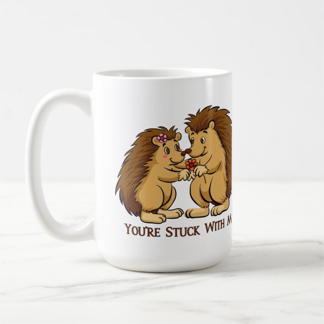 Vous êtes coincés avec moi tasse de porc-épic (Gauche)