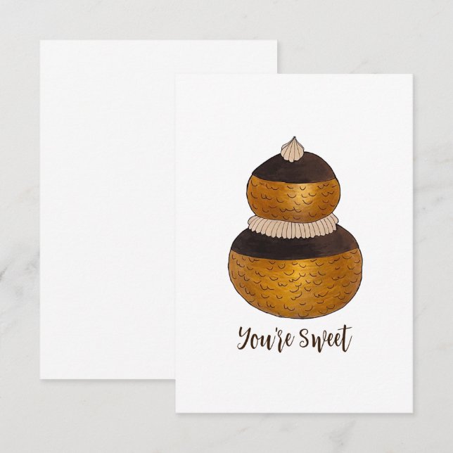 Vous êtes du Merci sucré Puff Choux Bun Pâtisserie (Devant / Derrière)
