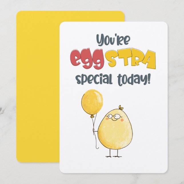 Vous êtes Eggstra Special Today ! Une carte de pla (Devant / Derrière)