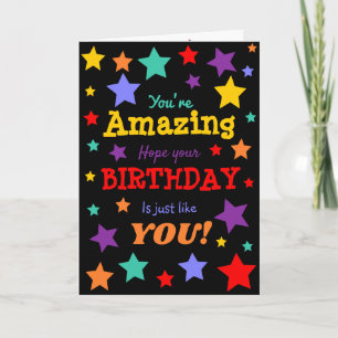Vous êtes génial ! carte d'anniversaire colorée