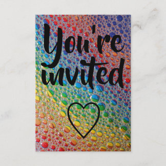 Vous êtes invité rainbow CUSTOM Invitation card