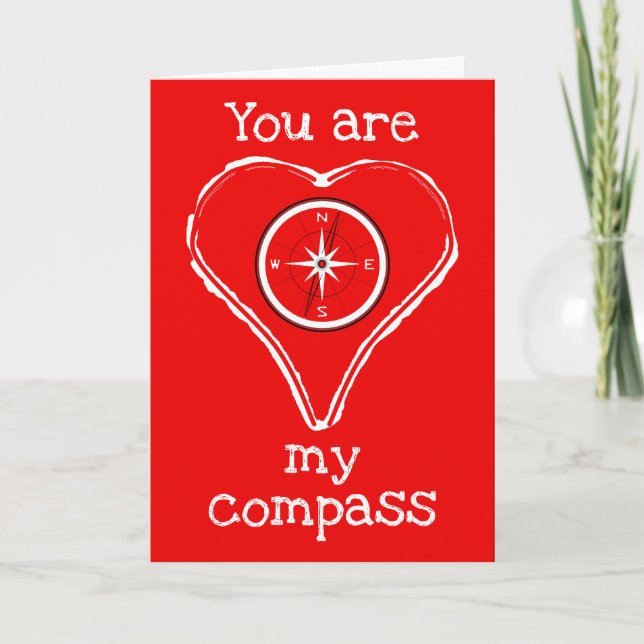 Vous êtes ma boussole message d'amour carte de vac (Devant)